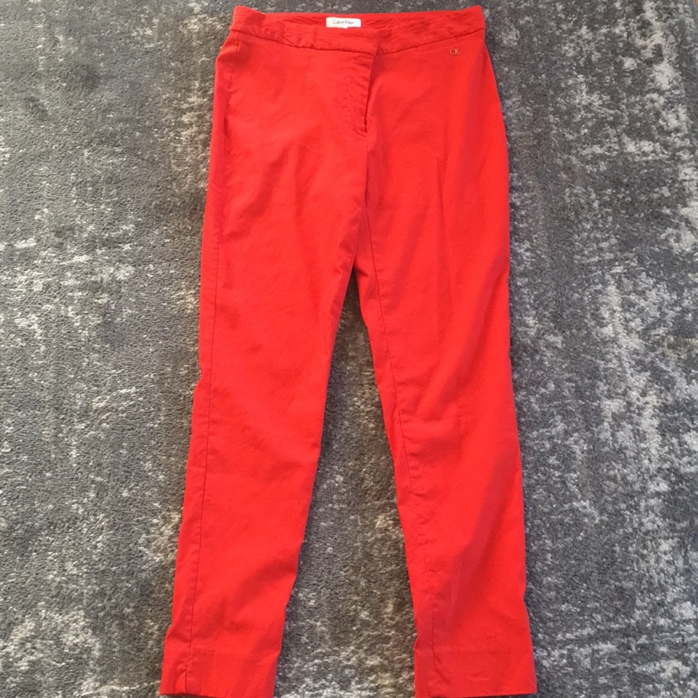 Red Calvin Klein Trousers